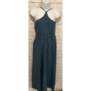 Caracilia Women's Summer Flowy Wide Leg Linen Blend Jumpsuit Casual Medium